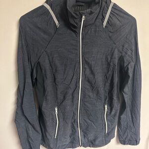 lululemon Charcoal black lightweight full zip Jacket with back design size 4/6